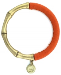 One part Zen and one part colorblock equals two parts fabulous! Jessica Simpson's totally-chic bangle features a serene bamboo setting in gold tone mixed metal combined with stretchable bright orange polyurethane. Approximate length (when stretched): 10 inches. One part Zen and one part colorblock equals two parts fabulous! Jessica Simpson's totally-chic bangle features a serene bamboo setting in gold tone mixed metal combined with stretchable bright orange polyurethane. Approximate length (when stretched): 10 inches.
