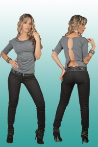 Jean for Women INDRA-WOMEN-JEAN-BUTT LIFT- BLUE JEAN. Body shaper jeans buttocks enhancer skinny embellished