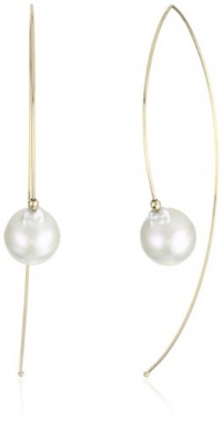 Mizuki 14k Gold White Seed Pearl Marquis Hoop Earrings Mizuki 14k Gold White Seed Pearl Marquis Hoop Earrings