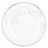 Paisley Bloom brings Marchesa's signature beaded accents to life on a tailored white bone dinnerware body. Silver mica and platinum decorate the rim for added appeal. The unique artistry of paisley and florals create a graceful tabletop collection that is romantic and refined, perfect for every dinner party.