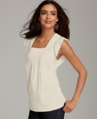 Elegant eyelet perks up a classic cut from Style&co.! Try this top with your favorite pair of shorts or capris. Elegant eyelet perks up a classic cut from Style&co.! Try this top with your favorite pair of shorts or capris.