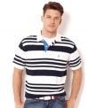 Time to add some preppy style to your wardrobe. This striped polo from Nautica is just what you need to polish up your casual look.