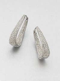 EXCLUSIVELY AT SAKS. A simply chic design embellished in glittering crystals. CrystalsRhodium-plated brassDrop, about 1.25Hinged, surgical steel post backImported EXCLUSIVELY AT SAKS. A simply chic design embellished in glittering crystals. CrystalsRhodium-plated brassDrop, about 1.25Hinged, surgical steel post backImported