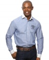 Make sure you have best business practices buttoned up with this oxford shirt with crest detail from Argyleculture.