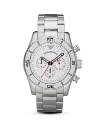 A sophisticated and sporty timepiece with there-eye functionality and quartz movement from Emporio Armarni.