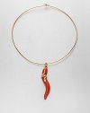 EXCLUSIVELY AT SAKS. An undulating enamel pendant accented with a sparking Swarovski crystal snake motif on a 22k goldplated choker. Swarovski crystalEnamel22k goldplatedLength, about 16Pendant size, about 3Hook closureMade in USA