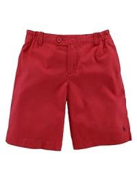 Crafted from mid-weight cotton twill, a traditional silhouette is lent vintage character with a semi-elastic waistband and a rear patch pocket for old-school varsity appeal. Crafted from mid-weight cotton twill, a traditional silhouette is lent vintage character with a semi-elastic waistband and a rear patch pocket for old-school varsity appeal.