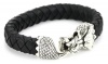 King Baby Men's Leather Bracelet with Large Dragon Clasp