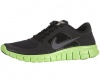 Nike Kids's NIKE FREE RUN 3 (GS) RUNNING SHOES 6.5 (BLACK/DARK GREY/ELECTRIC GREEN)