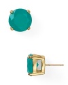 kate spade new york styles sweet simplicity with this pair of specially faceted stud earrings, cast in 12 karat gold plate and accented by a gobstopper stone.