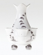 Inspired by the tulipieres of the 17th century, when exotic imported flowers were symbols of elite households, this piece sits atop large hand-painted, ball-shaped feet, and provides multiple stem openings.From the Country Estate collectionCeramic stoneware6H X 4½WDishwasher- & microwave-safeImported