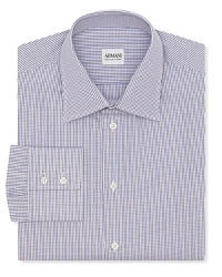 Armani Collezioni Purple and Pink Mini-Check Dress Shirt - Contemporary Fit Armani Collezioni Purple and Pink Mini-Check Dress Shirt - Contemporary Fit