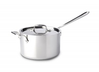 All Clad Stainless Steel 4-Quart Sauce Pan with Loop Helper Handle and Lid All Clad Stainless Steel 4-Quart Sauce Pan with Loop Helper Handle and Lid