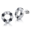 Studio 925 Black and White Cubic Zirconia Eternity Circle Sterling Silver Earrings