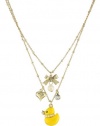 Betsey Johnson Critter 2-Row Duck Pendant Necklace