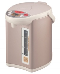 Four quick-set temperatures and a reboil button bring operating ease to the Zojirushi water boiler, while the steam-save function automatically reduces the power right before the water hits its boiling point so that there's minimum steam and no chance of getting burned. 1-year limited warranty. Model CD-WBC30.