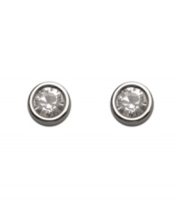 Add a little snap to your look when you slip on a pair of sparkling studs. Swarovski earrings feature a round-cut, bezel-set crystal set in silver tone mixed metal. Approximate diameter: 1/4 inch. Add a little snap to your look when you slip on a pair of sparkling studs. Swarovski earrings feature a round-cut, bezel-set crystal set in silver tone mixed metal. Approximate diameter: 1/4 inch.