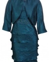 R&M Richards Women's Tiered Shimmer Jacket Dress Set
