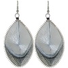 Dream Catcher Woven String Earrings In Grey with Silver Finish