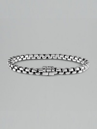 Sterling silver square link bracelet. Spring clasp 8½ long Handmade in Bali