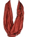 Eileen Fisher Womens Burnt Orange Beaded Whisper Silk Scarf OS