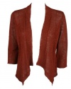 Eileen Fisher Womens Saffron Rust Shaped Open Cardigan Sweater XS