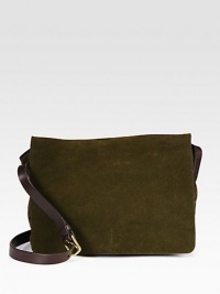 A classic design with everyday practicality, rendered in smooth suede for a sophisticated finish.Flap closureAdjustable shoulder strapInterior pocketsSuede14W x 10H x 4DImported A classic design with everyday practicality, rendered in smooth suede for a sophisticated finish.Flap closureAdjustable shoulder strapInterior pocketsSuede14W x 10H x 4DImported