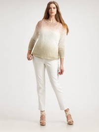 From its lightweight feel to its cozy appeal, this hand-dyed, ombre knit will fit as if it was made just for you. BoatneckLong sleevesPull-on styleAbout 26 from shoulder to hem48% linen/37% viscose/15% polyamideHand washImported of Italian fabric From its lightweight feel to its cozy appeal, this hand-dyed, ombre knit will fit as if it was made just for you. BoatneckLong sleevesPull-on styleAbout 26 from shoulder to hem48% linen/37% viscose/15% polyamideHand washImported of Italian fabric