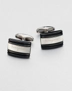 Onyx rectangular cuff links with brass inlay and signature engraved logo.Onyx/BrassAbout ½ x ¾Made in Italy