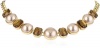 Anne Klein PALATINE Gold-Tone Champagne Colored Pearl and Smokey Colored Collar Necklace