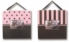 Trend Lab Striped and Dot Two Picture Frame Set in Brown/Pink