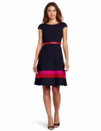 Anne Klein Women's Color Banded Hem Swing Dress Anne Klein Women's Color Banded Hem Swing Dress