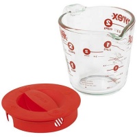 Pyrex Prepware 2-Cup Measuring Cup, Clear with Red Lid and Measurements Pyrex Prepware 2-Cup Measuring Cup, Clear with Red Lid and Measurements
