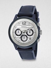 From the Orchestra collection, this chronograph watch features a clear glass insert and a sporty, silicone strap.Chronograph movementWater-resistant to 10ATMDate display at 5 o'clockSecond handStainless steel case: 45mm diameter(1.77)Silicone strapImported From the Orchestra collection, this chronograph watch features a clear glass insert and a sporty, silicone strap.Chronograph movementWater-resistant to 10ATMDate display at 5 o'clockSecond handStainless steel case: 45mm diameter(1.77)Silicone strapImported