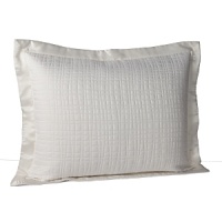 An abstract quilted pattern infuses this luxe HUGO BOSS sham with textural richness. An oversized silk border adds an crisp, elegant edge. An abstract quilted pattern infuses this luxe HUGO BOSS sham with textural richness. An oversized silk border adds an crisp, elegant edge.
