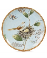 A charming part of any casual landscape, the fanciful Toulouse salad plates from Fitz and Floyd brim with life, from the sculpted botanicals and twig edge to a full bird's nest. A charming part of any casual landscape, the fanciful Toulouse salad plates from Fitz and Floyd brim with life, from the sculpted botanicals and twig edge to a full bird's nest.