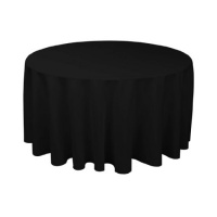 120 in. Round Polyester Tablecloth Black 120 in. Round Polyester Tablecloth Black