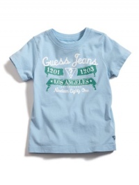 GUESS Kids Boys Guess Jeans Screen Tee, LIGHT BLUE (3T)