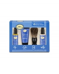 The 4 Elements of The Perfect Shave® combine The Art of Shaving's aromatherapy-based products, handcrafted accessories and expert shaving technique to guarantee optimal shaving results while relieving and preventing ingrown hairs, razor burn, tough beard and sensitive skin. The Starter Kit offers 2 weeks' worth of our essentials for achieving a close and comfortable shave. Complete with Pre-Shave Oil (.5 fl. oz), Shaving Cream (1 oz), After-Shave Balm (.5 fl. oz), and a Genuine Badger Shaving Brush. Perfect for travel. The 4 Elements of The Perfect Shave® combine The Art of Shaving's aromatherapy-based products, handcrafted accessories and expert shaving technique to guarantee optimal shaving results while relieving and preventing ingrown hairs, razor burn, tough beard and sensitive skin. The Starter Kit offers 2 weeks' worth of our essentials for achieving a close and comfortable shave. Complete with Pre-Shave Oil (.5 fl. oz), Shaving Cream (1 oz), After-Shave Balm (.5 fl. oz), and a Genuine Badger Shaving Brush. Perfect for travel.
