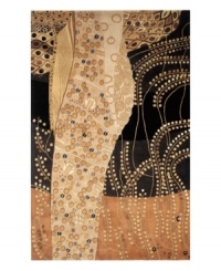 Inspired by the abstract appeal of twentieth-century art, this rug places a fresh spin on retro style. Cascades of dots dance among sensuous curves in a coolly neutral palette of taupe, bronze and black. Hand-tufted and hand-carved of plush wool. Inspired by the abstract appeal of twentieth-century art, this rug places a fresh spin on retro style. Cascades of dots dance among sensuous curves in a coolly neutral palette of taupe, bronze and black. Hand-tufted and hand-carved of plush wool.