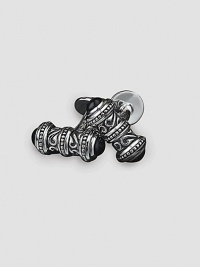 Eye-catching links with Sparta engraving and black onyx end caps. About ½ X 1 each Made in USA