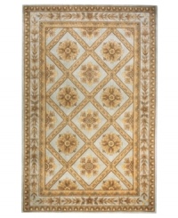 Muted aqua-blue colorways provide the base for this beautiful area rug, inspired by the lost arts of 18th and 19th century decor. Hand-tufted of wool, the Maison rug offers exquisite design details and a rich, velvety pile. Muted aqua-blue colorways provide the base for this beautiful area rug, inspired by the lost arts of 18th and 19th century decor. Hand-tufted of wool, the Maison rug offers exquisite design details and a rich, velvety pile.