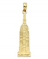 One of New York City's most iconic buildings now shimmers upon your neck or wrist! This Empire State Building charm is intricately crafted of 14k gold. Chain not included. Approximate drop length: 1-1/4 inches. Approximate drop width: 3/10 inch.