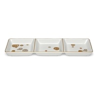 Perfect for presenting holiday treats and hors d'oeuvres, this durable porcelain serveware collection from Paper Products Design features glittering accents in gold, platinum and pearl bronze for a festive, celebratory feel. Perfect for presenting holiday treats and hors d'oeuvres, this durable porcelain serveware collection from Paper Products Design features glittering accents in gold, platinum and pearl bronze for a festive, celebratory feel.