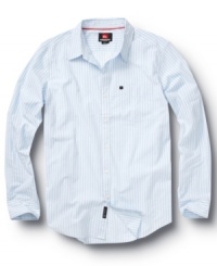 Boost your basics wardrobe with this simple striped shirt from Quiksilver. Boost your basics wardrobe with this simple striped shirt from Quiksilver.