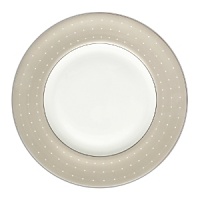 The embodiment of simplicity and grace, platinum bands and pure white stitches with raised dots adorn a pearlescent linen border. Inspired by the silk fabrics in Monique's evening gown designs, pearlized blue and tan accent colors create a look that is both elegant and beautifully serene.