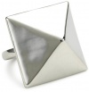 Kenneth Jay Lane Polished Silver Pyramid Adjustable Ring