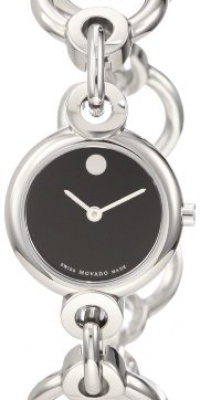 Movado Women's 0606487 Circlo Stainless Steel Black Museum Dial Bracelet Watch