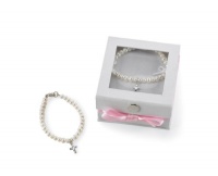 Mud Pie Baby Classic Keepsakes Cultured Pearl Bracelet with Cross, Mud Pie Baby Classic Keepsakes Cultured Pearl Bracelet with Cross,