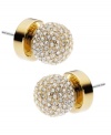 Disco inferno. Michael Kors' sparkling style will reflect the light from every angle. Stud earrings crafted in mixed metal with pave-set Czech accents. Approximate diameter: 1/4 inch.
